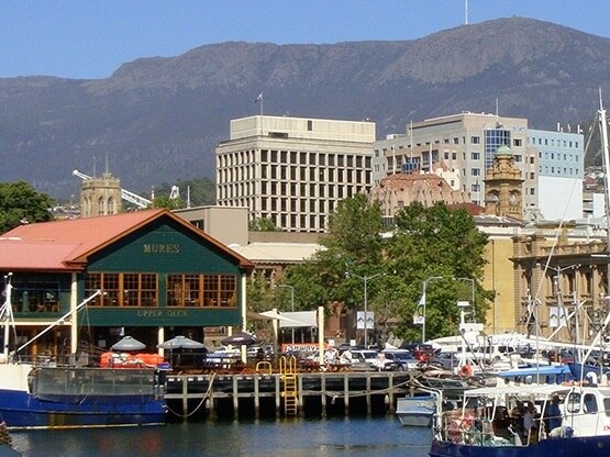 View of Reserve Bank Building from Franklin Wharf